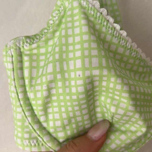 Solid & Striped The Daphne Gingham Underwire Bikini Top green size small - Picture 4 of 9